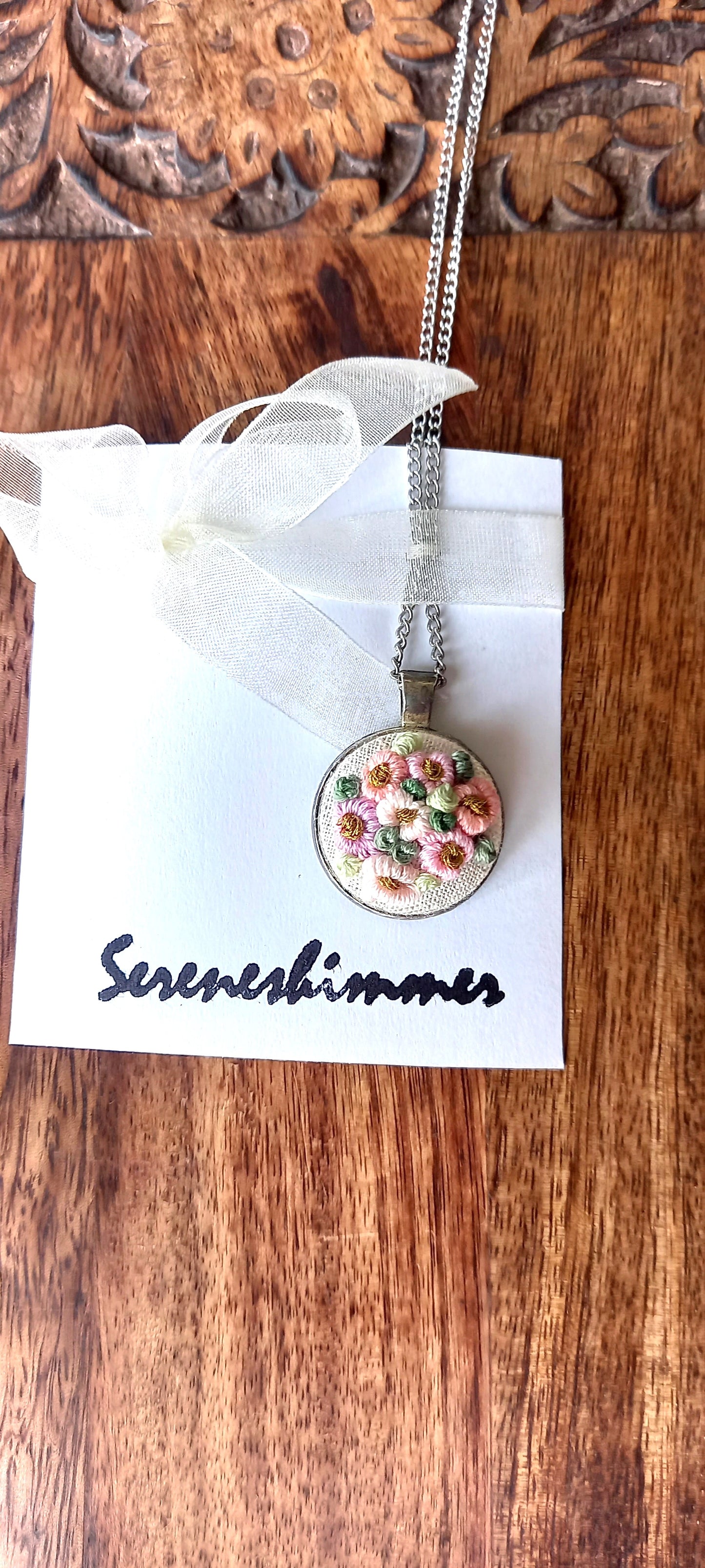 Delicate Bunch of Flowers on a Pendant